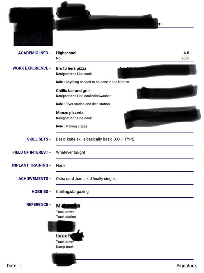 The Best BOH Resume You've Ever Seen. Pure Sauce