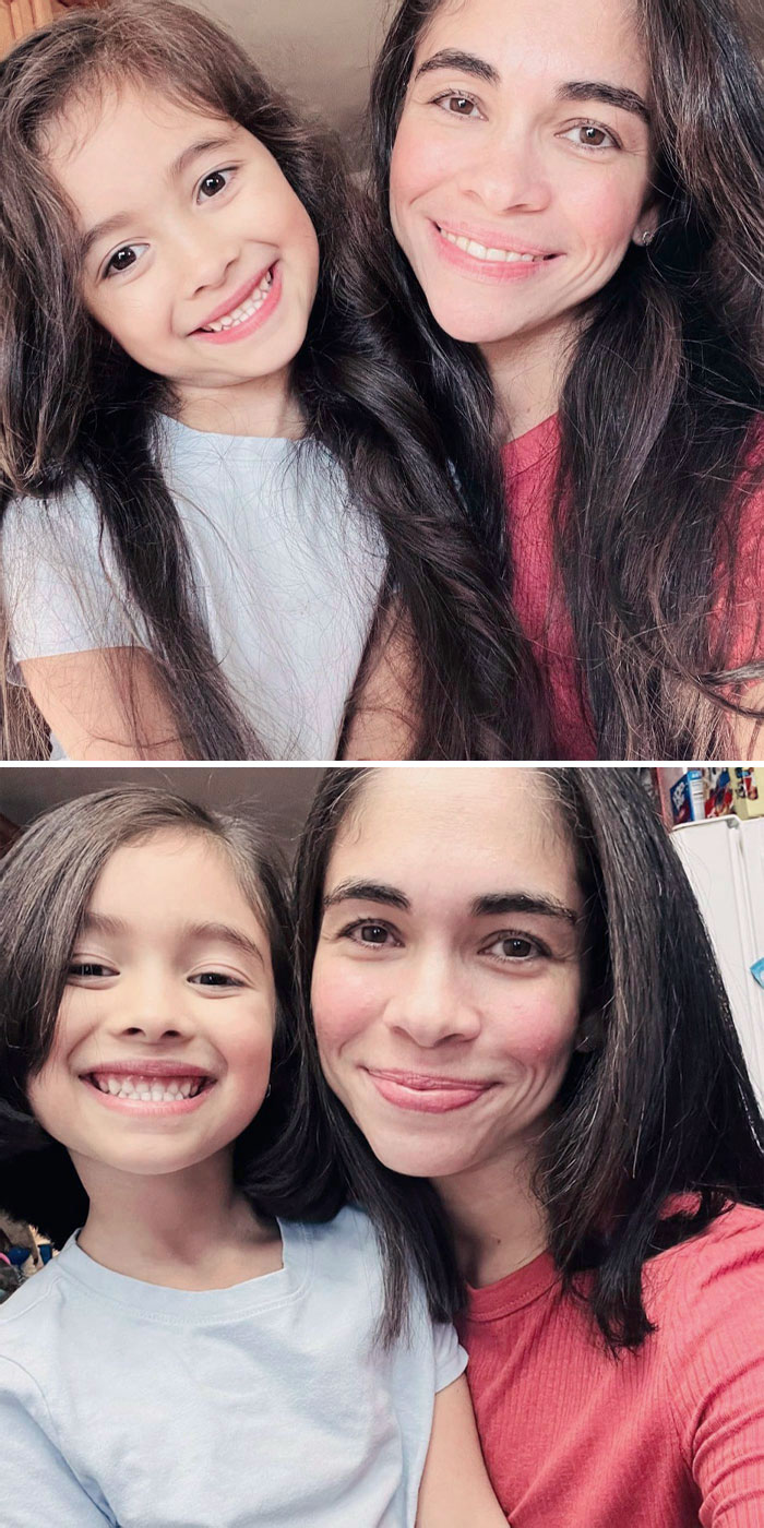 My Daughter And I Cut Our Hair Today. We're Donating 16 And 18 Inches Of Hair. It's Our First Time Donating Hair And Our First Time With Short Hair