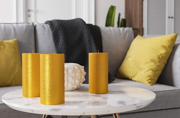 Set Of 3 Pillar Candles 3" X 6": Now $20.65 (Was $36.99)