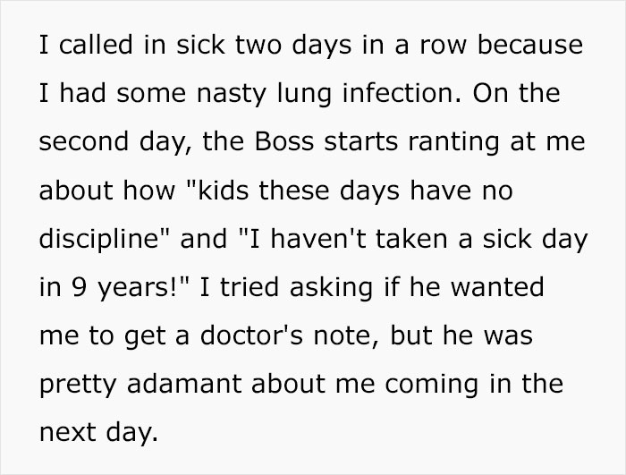Boss Doesn&rsquo;t Believe Employee Is Actually Sick, Demands She Come In, Gets Karma Served