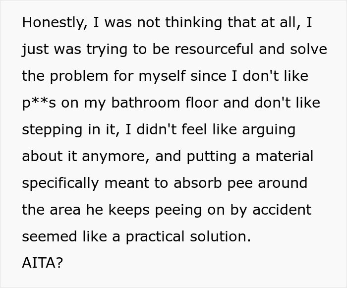 &ldquo;The Bathroom Floor Was Suddenly Always Wet&rdquo;: BF Keeps Missing The Toilet, GF Gets Resourceful