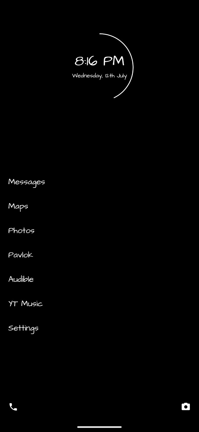 My Lock Screen. I Use The Minimalist App So My Phone Is Very Simple