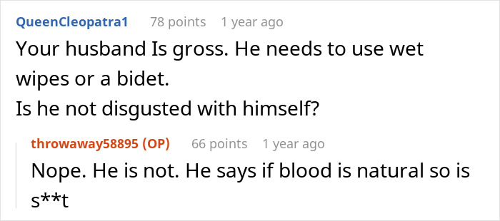 Man Judges Bloody Pads, Not Realizing They Are Due To Giving Birth, Wife Tells Him To Wipe Better Man Judges Bloody Pads, Not Realizing They Are Due To Giving Birth, Wife Tells Him To Wipe Better