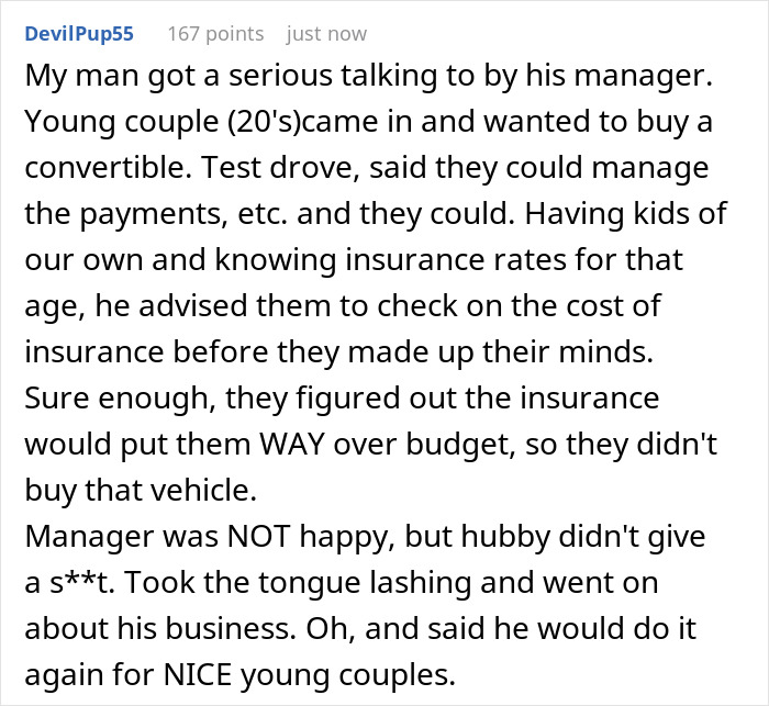 Salesperson Assumed A Customer Couldn&rsquo;t Afford A Car Which Came Back At Him In The Form Of A Pic