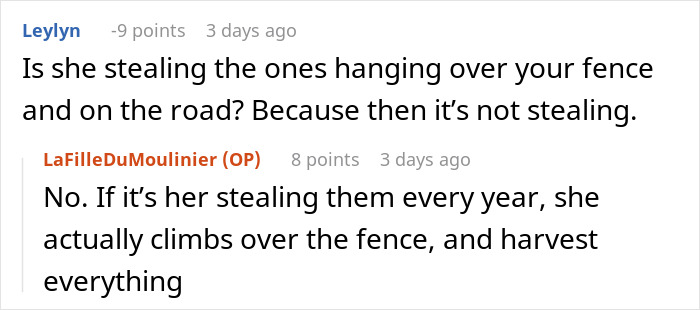 "Neighbor Yelled At Me Because I Harvested My Fruits Before She Could Steal Them" "Neighbor Yelled At Me Because I Harvested My Fruits Before She Could Steal Them"