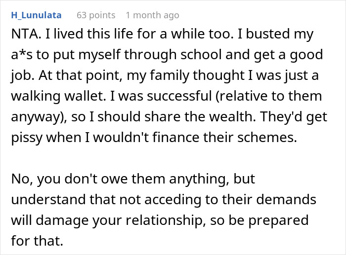 Person Refuses To Help Their &lsquo;Golden&rsquo; Child&rsquo; Brother As They Had To Make It All On Their Own