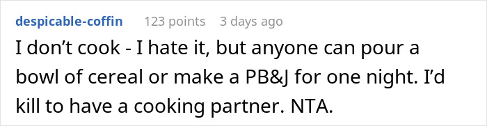 Guy Refuses To Ever Cook For His Wife After She Ate 3 Of His Meal Preps In A Single Night Guy Refuses To Ever Cook For His Wife After She Ate 3 Of His Meal Preps In A Single Night