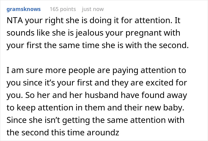 Sister Tries To Steal Woman&rsquo;s Baby Shower Thunder, Gets Politely Told To Shut It