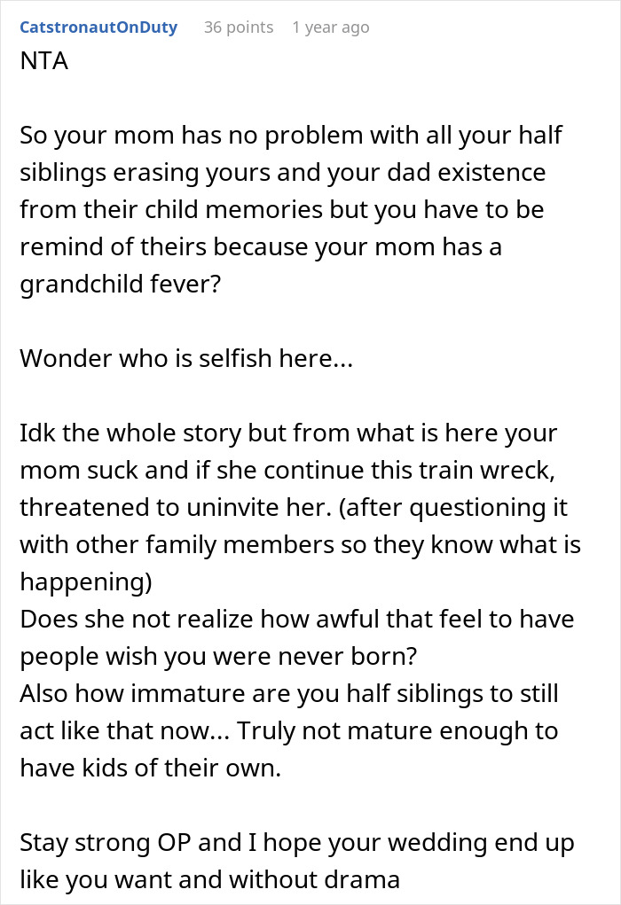 Bride Doesn&rsquo;t Want Her Estranged Siblings Mentioned At The Wedding, Mom Calls Her A Bridezilla