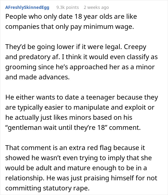 35 Y.O. Man Waits Until 17 Y.O. Turns 18 To Ask Her Out, Friend Questions If It&rsquo;s Normal