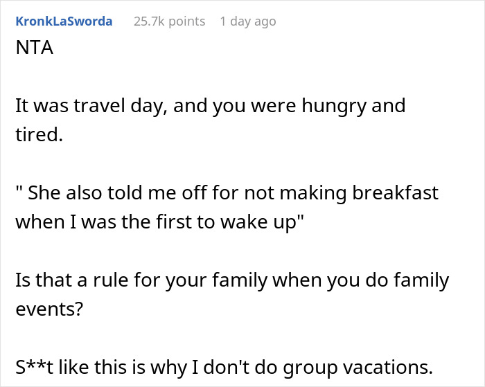 Woman Gets Grilled By SIL For Skipping Dinner And Not Making Breakfast For Them The Next Day Woman Gets Grilled By SIL For Skipping Dinner And Not Making Breakfast For Them The Next Day