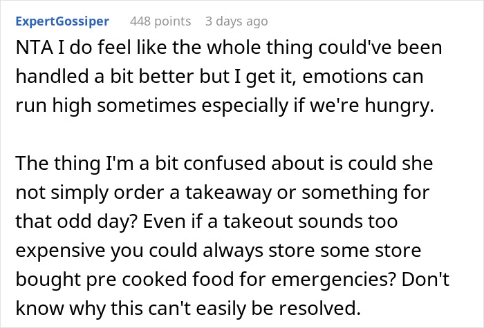 Guy Refuses To Ever Cook For His Wife After She Ate 3 Of His Meal Preps In A Single Night Guy Refuses To Ever Cook For His Wife After She Ate 3 Of His Meal Preps In A Single Night