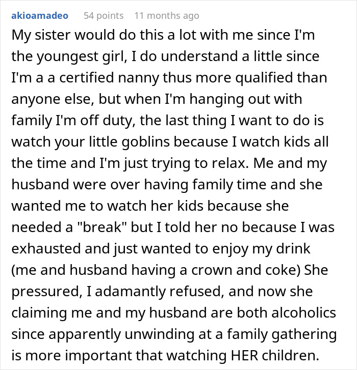 Woman Looks Aunt &ldquo;Dead In The Eye&rdquo; And Chugs Beer After Being Told She Needed To Watch The Kids