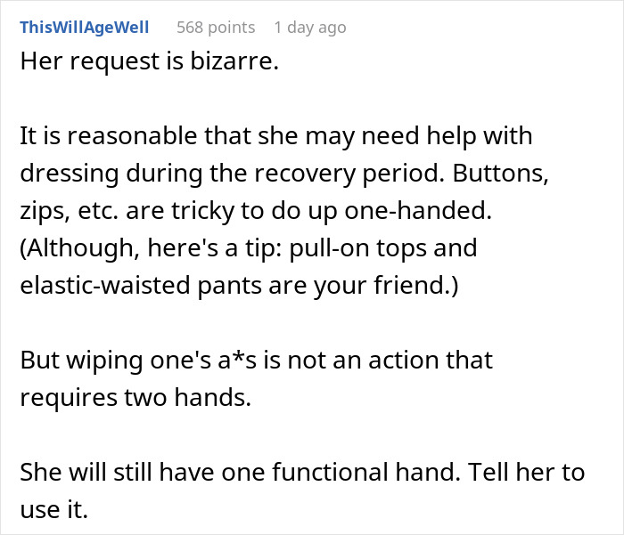 19 Y.O. Says No To Taking Care Of Mom Post Wrist Surgery, Asks If She’s A Jerk 19 Y.O. Says No To Taking Care Of Mom Post Wrist Surgery, Asks If She’s A Jerk