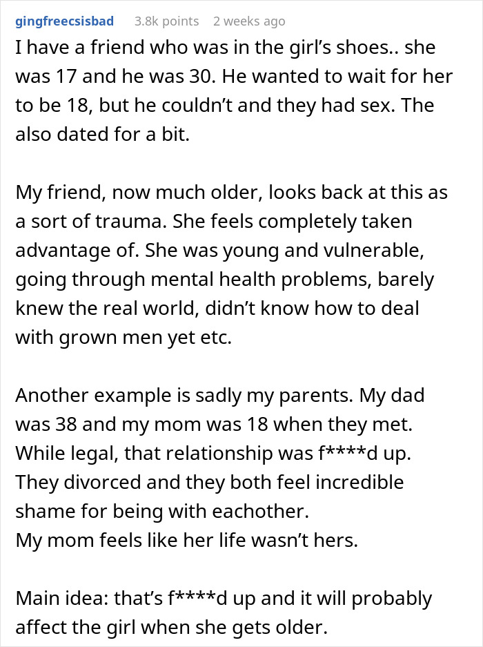 35 Y.O. Man Waits Until 17 Y.O. Turns 18 To Ask Her Out, Friend Questions If It&rsquo;s Normal