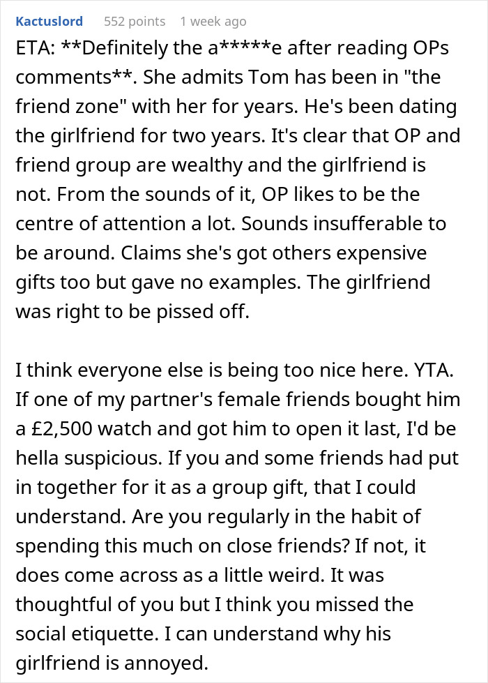 &ldquo;He Literally Screamed&rdquo;: Woman Asks The Internet If She Was In The Wrong For Getting A Male Friend An Expensive Gift