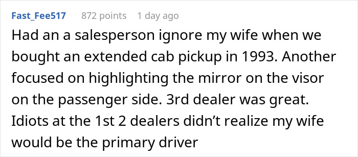 Salesperson Assumed A Customer Couldn&rsquo;t Afford A Car Which Came Back At Him In The Form Of A Pic