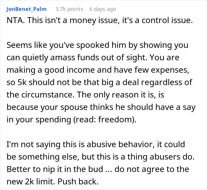 Husband Accuses Wife Of "Financial Infidelity" Because Of How Much She Has Saved, People Call Him Out