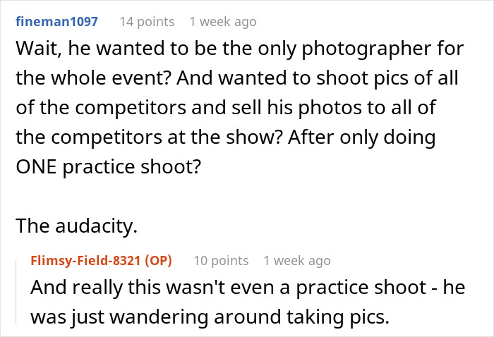 Photographer Thinks He&rsquo;s Entitled To $1000 And Free Specialized Training, Gets Reality Check