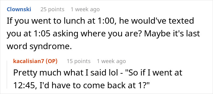 Employee Has Lunch Break At 12:40, It Renders The Boss Livid, Who Texts Them To Return