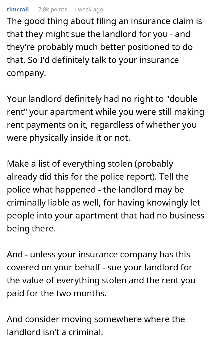 Tenant Thinks Their Stuff Was Stolen While On Vacation, Learns Their Home Was Airbnb'd By Landlord