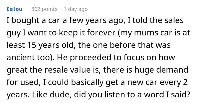 Salesperson Assumed A Customer Couldn&rsquo;t Afford A Car Which Came Back At Him In The Form Of A Pic