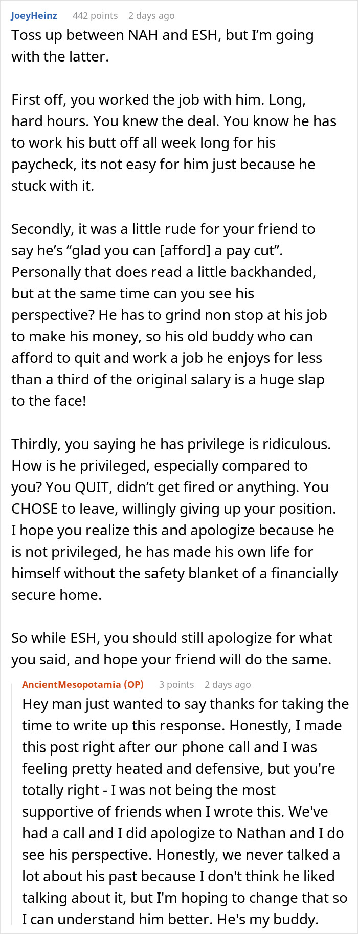 Guy Gets Into A Heated Argument With Formerly Poor Friend About Privilege, Rekindles His Friendship