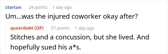 Heavy Door Falls On Employee, Boss Screams At Her Instead Of Helping, Comes To Regret It Greatly