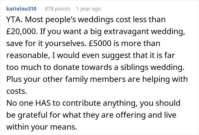 Arrogant Bride Slams Brother For Being Unwilling To Contribute $26K For Her 'Dream Wedding'