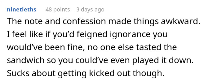 Guy Decides To Punish A Sandwich Thief, Ends Up Being At Fault As It Turns Out To Be A Kid