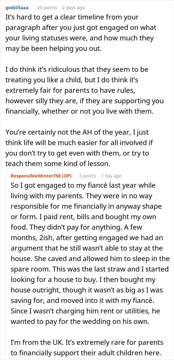 Woman Holds Her Parents To Their Own Standards After They Won’t Let Her Share A Bed With Fiancé Woman Holds Her Parents To Their Own Standards After They Won’t Let Her Share A Bed With Fiancé