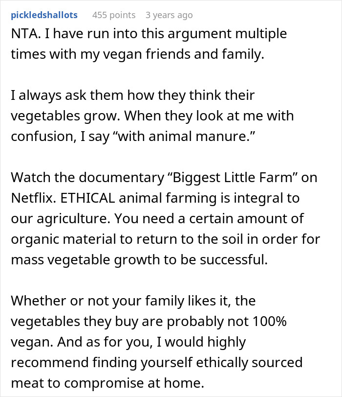 Guy Refuses To Go Vegan As Entire Family Does, Gets Hate For It Guy Refuses To Go Vegan As Entire Family Does, Gets Hate For It