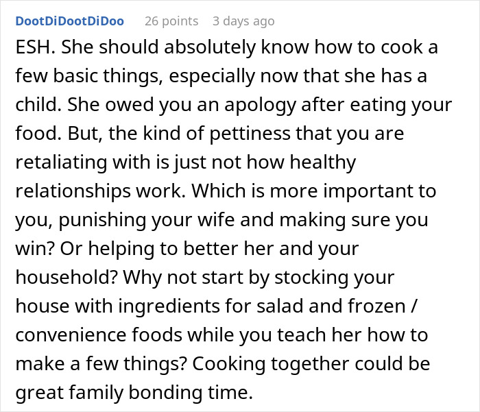 Guy Refuses To Ever Cook For His Wife After She Ate 3 Of His Meal Preps In A Single Night Guy Refuses To Ever Cook For His Wife After She Ate 3 Of His Meal Preps In A Single Night