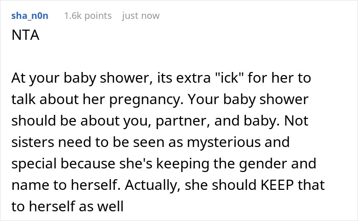 Sister Tries To Steal Woman&rsquo;s Baby Shower Thunder, Gets Politely Told To Shut It