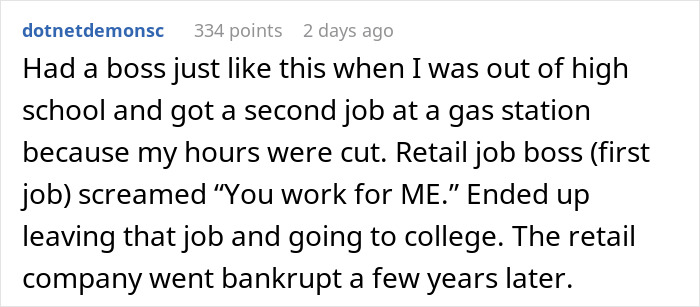 'Bosszilla' Livid His Part-Time Employee Got A Second Job And Isn't As Available Now