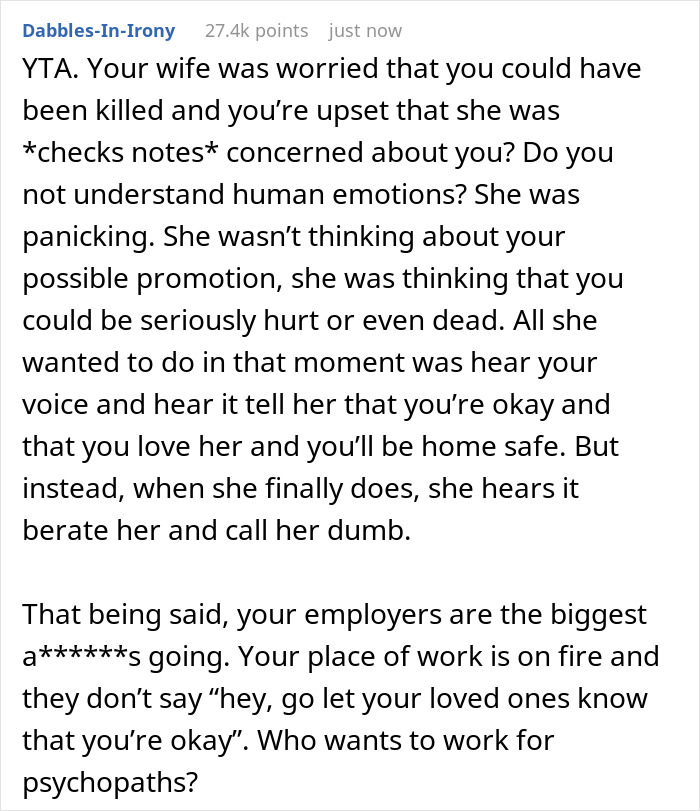 &ldquo;[Am I The Jerk] For Yelling At My Wife After She Blew Up My Phone With Calls Because Of A Fire?&rdquo;