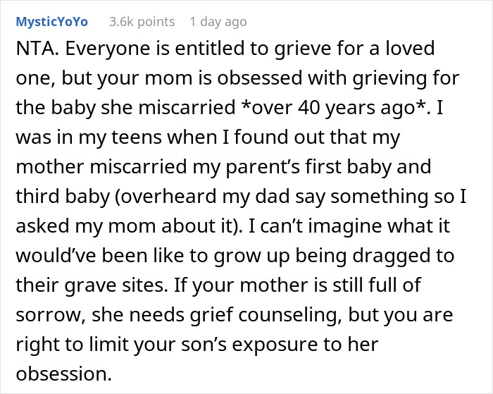 Woman Had To Visit Mom&rsquo;s Miscarriage Grave All Her Youth, Loses It When Her Kid Gets Forced Too