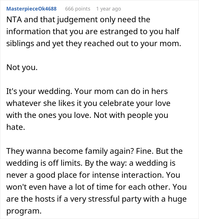 Bride Doesn&rsquo;t Want Her Estranged Siblings Mentioned At The Wedding, Mom Calls Her A Bridezilla