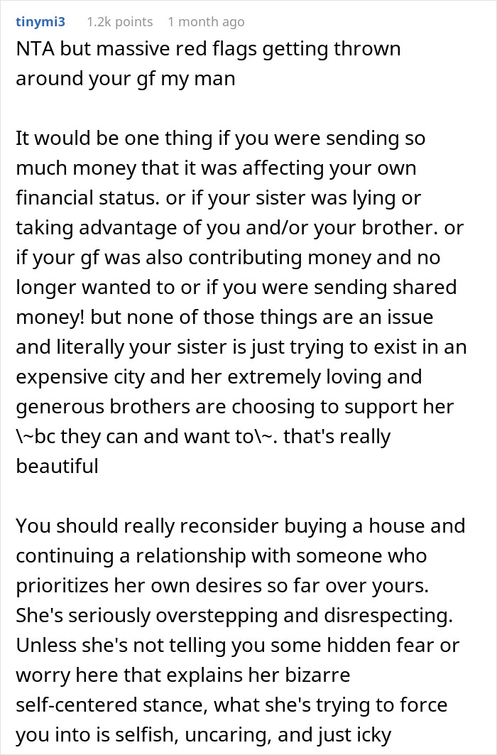 Man Has Had It With GF Controlling His Finances, Dumps Her When She Says His Sister Is Scamming Him