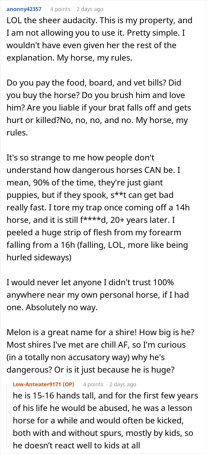 Karen Mom With Big Entitlement Energy Begs Horse Owner To Let Her 11 Y.O. Ride A Dangerous Horse Karen Mom With Big Entitlement Energy Begs Horse Owner To Let Her 11 Y.O. Ride A Dangerous Horse