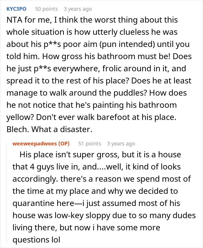 &ldquo;The Bathroom Floor Was Suddenly Always Wet&rdquo;: BF Keeps Missing The Toilet, GF Gets Resourceful