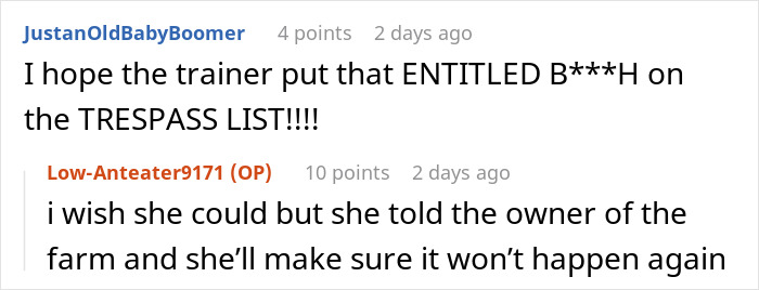 Karen Mom With Big Entitlement Energy Begs Horse Owner To Let Her 11 Y.O. Ride A Dangerous Horse Karen Mom With Big Entitlement Energy Begs Horse Owner To Let Her 11 Y.O. Ride A Dangerous Horse