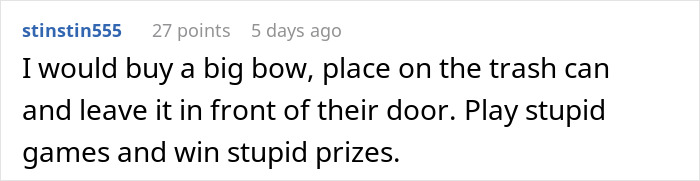 Woman Has Enough Of Neighbors Using Her Trash Can, Teaches Them A Lesson