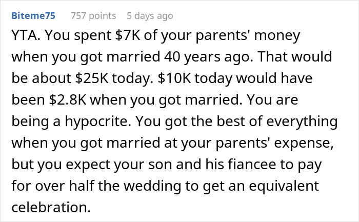 Dad Wants Son To Throw A Wedding For Under $10k Like He Did In The &lsquo;80s, Gets Brought Back To 2023