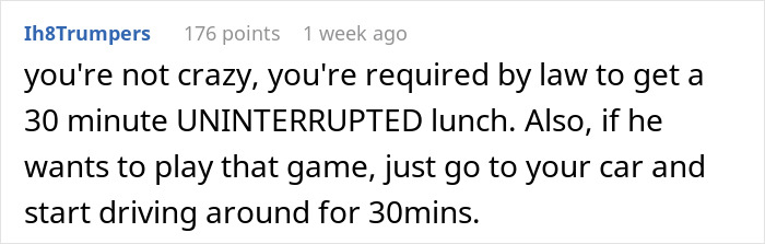 Employee Has Lunch Break At 12:40, It Renders The Boss Livid, Who Texts Them To Return
