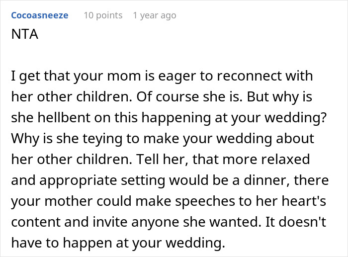 Bride Doesn&rsquo;t Want Her Estranged Siblings Mentioned At The Wedding, Mom Calls Her A Bridezilla