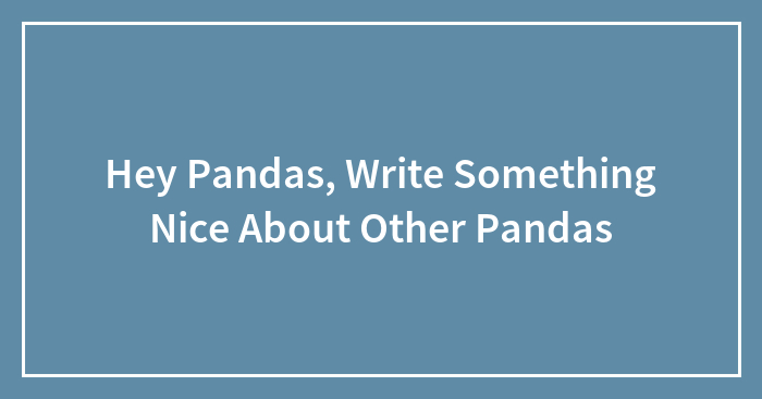 Hey Pandas, Write Something Nice About Other Pandas