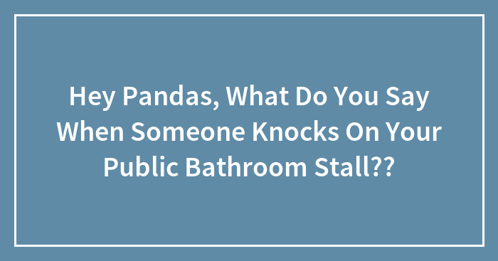 Hey Pandas, What Do You Say When Someone Knocks On Your Public Bathroom Stall??