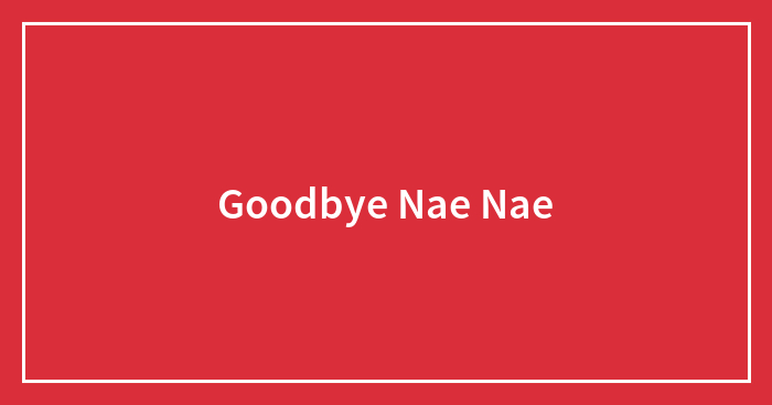 Goodbye Nae Nae