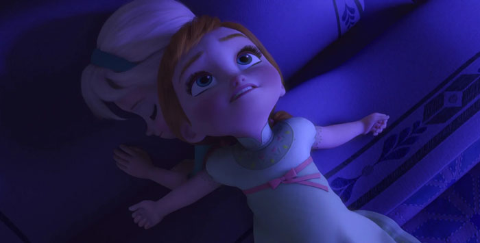 Young Disney princesses Anna and Elsa 